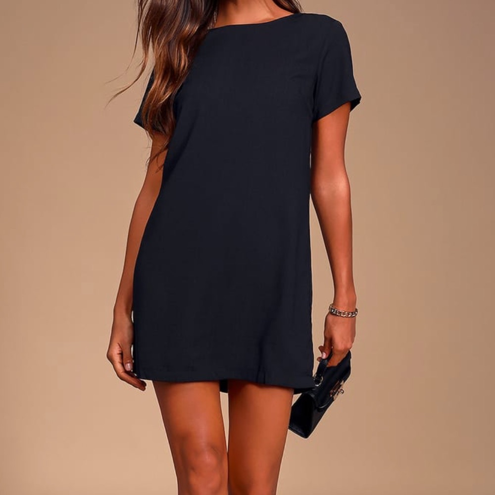 Black shift and shout dress